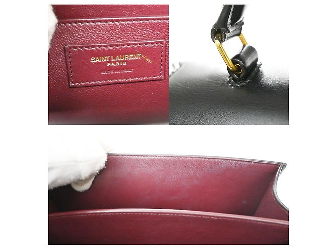 Saint Laurent Cassandra Leather Small Nero - vista 6
