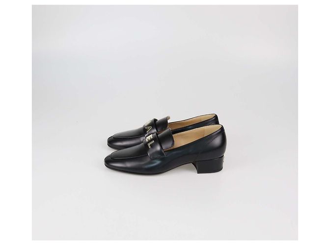 Mocassini Chanel in pelle lucida nera con logo Nero - vista 4