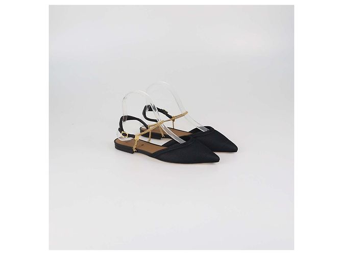 Sandali bassi slingback in mesh nero Fendi - vista 2