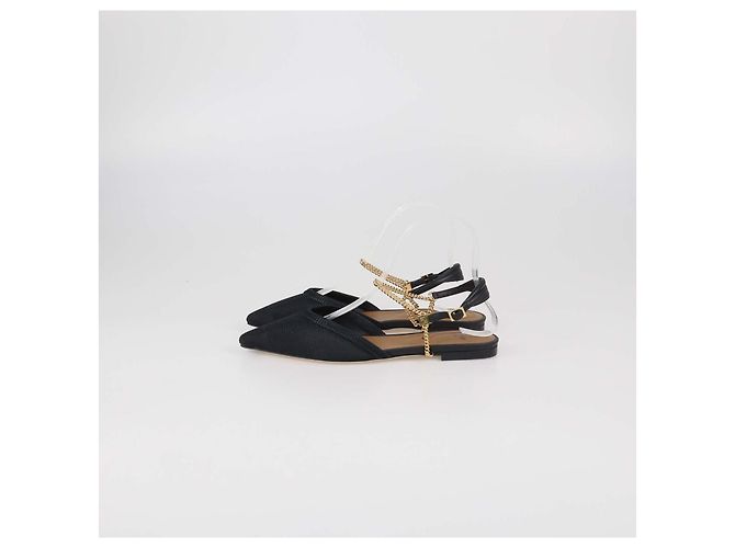 Sandali bassi slingback in mesh nero Fendi - vista 4