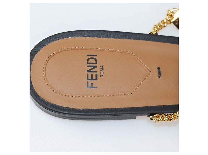 Sandali bassi slingback in mesh nero Fendi - vista 6