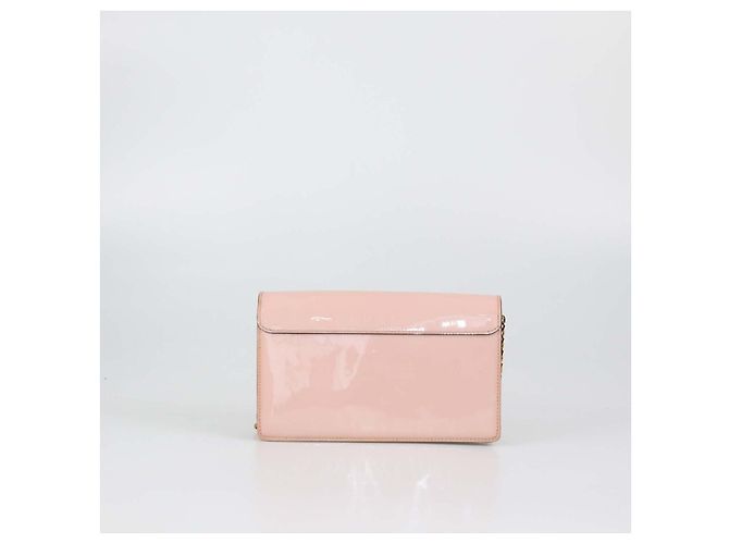 Louis Vuitton Rose Ballerine Vernis Cherrywood Wallet On Chain Marrone Rosa - vista 3