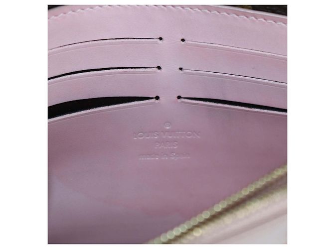 Louis Vuitton Rose Ballerine Vernis Cherrywood Wallet On Chain Marrone Rosa - vista 5