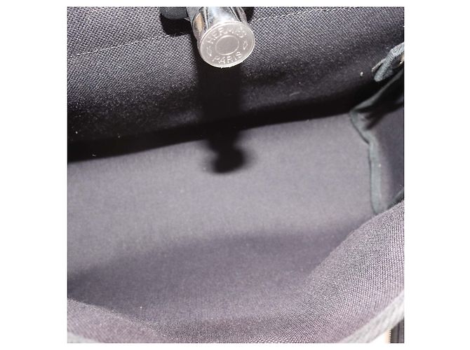 Hermès Borsa Herbag Zip 31 Hermes in tela nera e pelle Vache Hunter Nero - vista 7