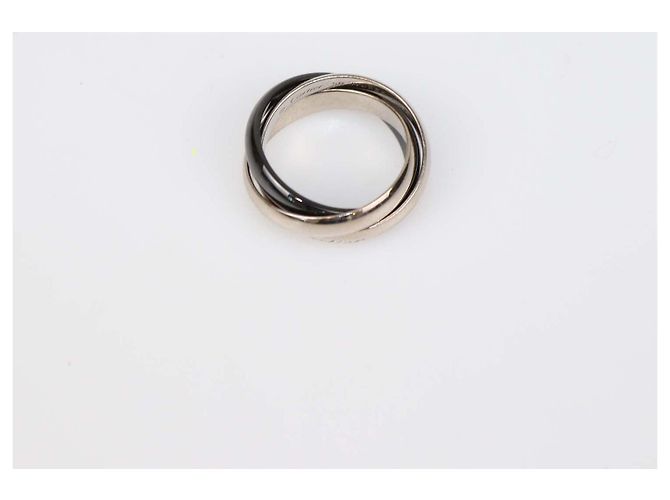 Cartier Trinity Ring aus 18K Weißgold und Keramik Größe 50 Golden - Ansicht 5