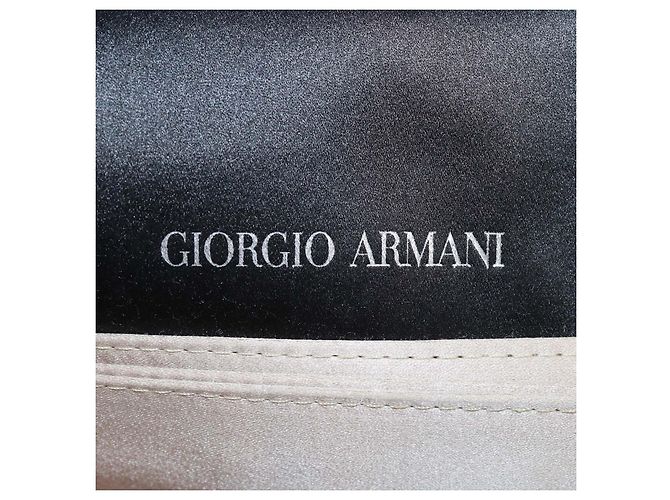Clutch a catena in raso perline nero/argento Giorgio Armani - vista 4