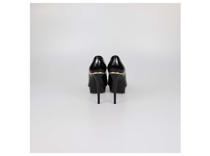 Décolleté platform Peep Toe Eyeline in pelle verniciata nera Louis Vuitton Nero - vista 5