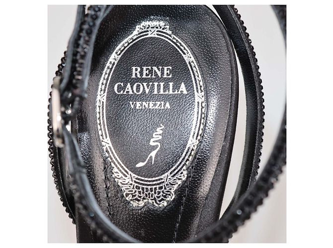 Sandali Slingback Rene Caovilla Black Strass Ellabrita Nero - vista 6