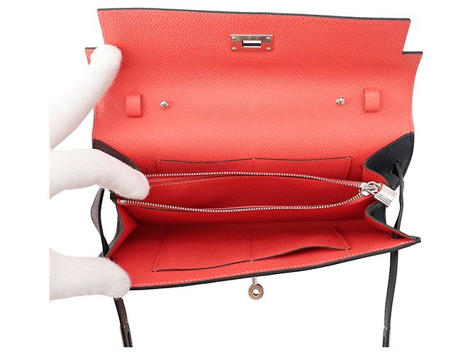Hermès Portafoglio Hermes Kelly Chain/Shoulder in Blue Indigo - vista 5