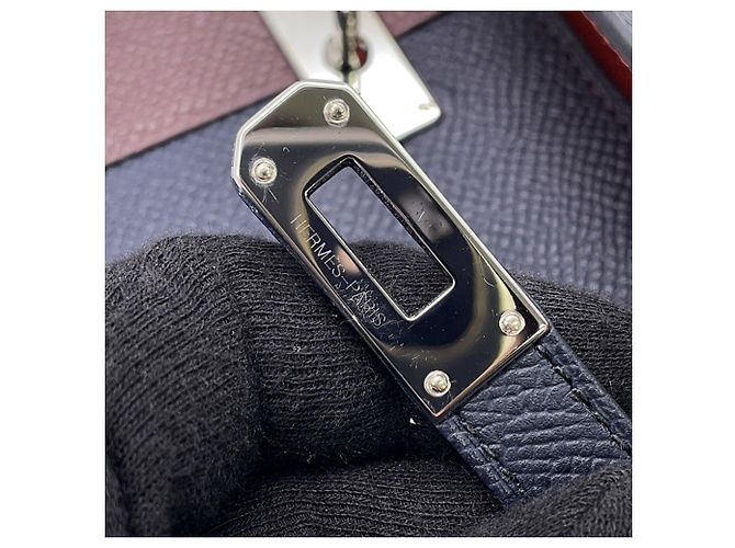 Hermès Portafoglio Hermes Kelly Chain/Shoulder in Blue Indigo - vista 9