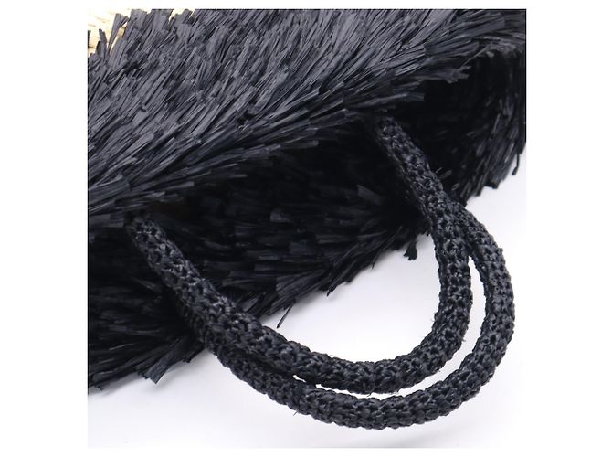Borsa in paglia Miu Miu con logo Nero - vista 10