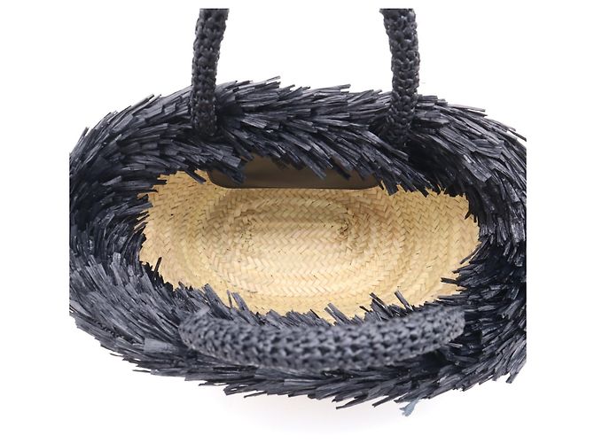 Borsa in paglia Miu Miu con logo Nero - vista 11