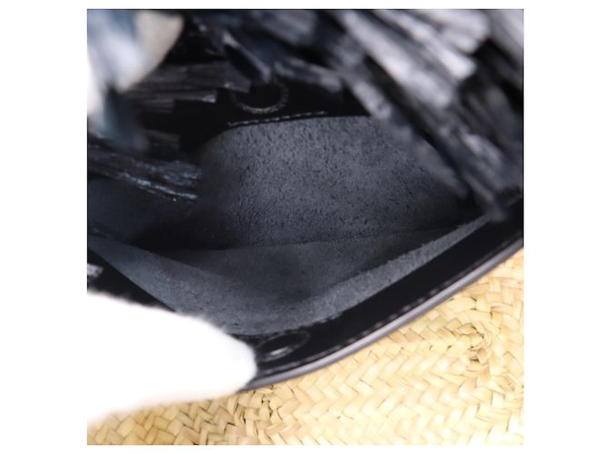 Borsa in paglia Miu Miu con logo Nero - vista 12