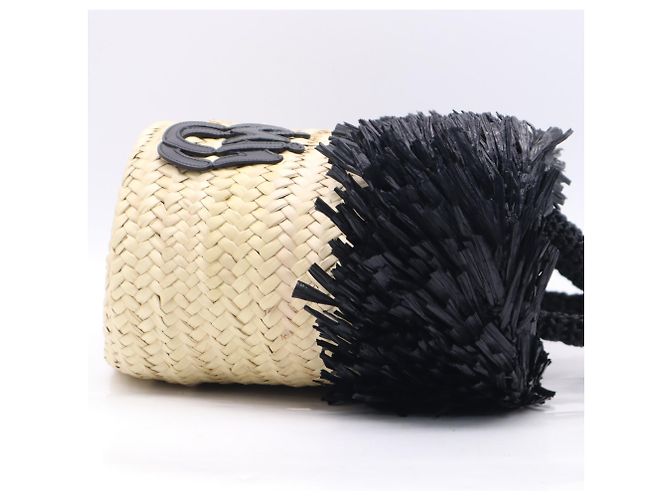 Borsa in paglia Miu Miu con logo Nero - vista 6