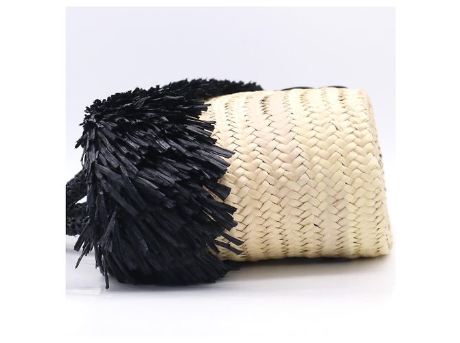 Borsa in paglia Miu Miu con logo Nero - vista 7
