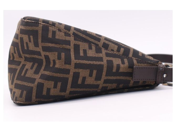 Borsa a secchiello a tracolla Fendi Zucca Mamma Marrone Beige - vista 11
