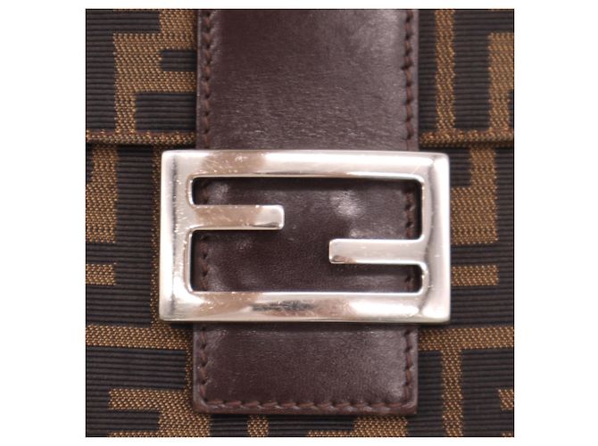 Borsa a secchiello a tracolla Fendi Zucca Mamma Marrone Beige - vista 13
