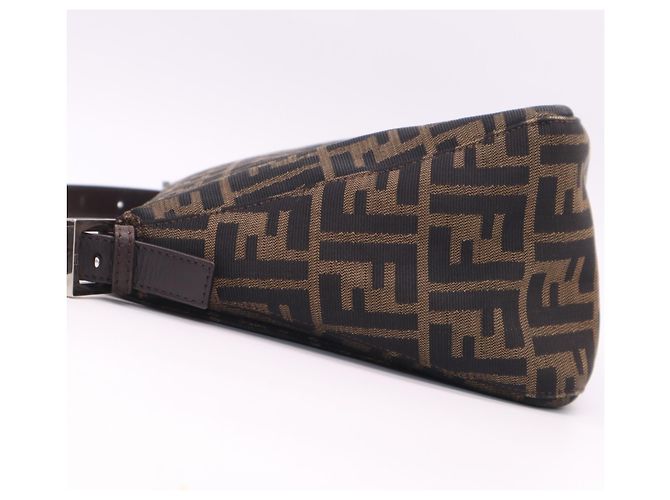 Borsa a secchiello a tracolla Fendi Zucca Mamma Marrone Beige - vista 14