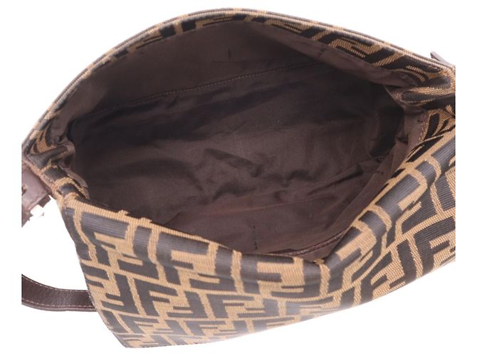Borsa a secchiello a tracolla Fendi Zucca Mamma Marrone Beige - vista 16