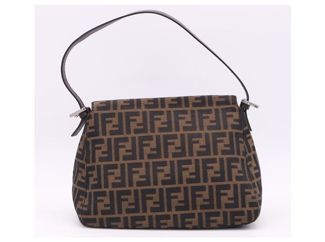 Borsa a secchiello a tracolla Fendi Zucca Mamma Marrone Beige - vista 2
