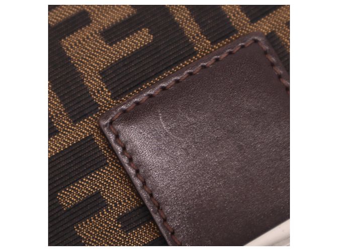 Borsa a secchiello a tracolla Fendi Zucca Mamma Marrone Beige - vista 4