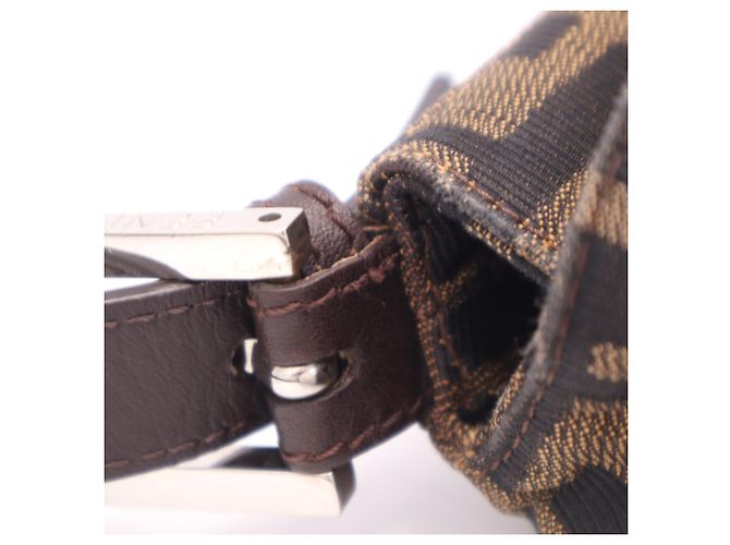 Borsa a secchiello a tracolla Fendi Zucca Mamma Marrone Beige - vista 8