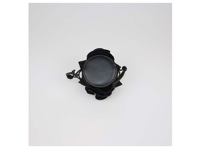 Borsa da sera Magda Butrym in raso nero con micro perle - vista 4