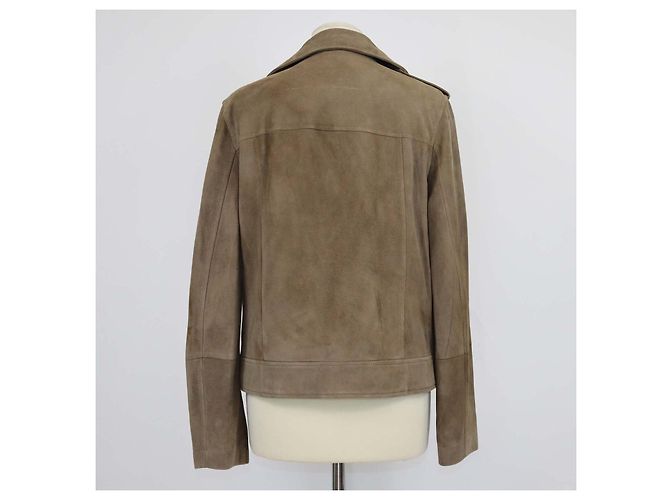 Chaqueta Biker Monili de cuero marrón Brunello Cucinelli - vista 3