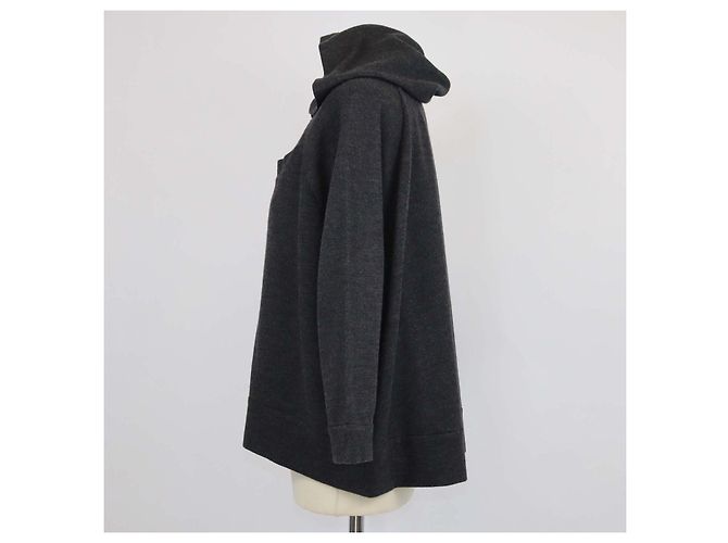 Sudadera oversized con cremallera de cashmere gris Brunello Cucinelli - vista 2