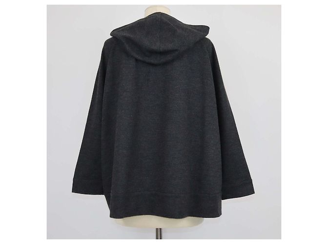Sudadera oversized con cremallera de cashmere gris Brunello Cucinelli - vista 3