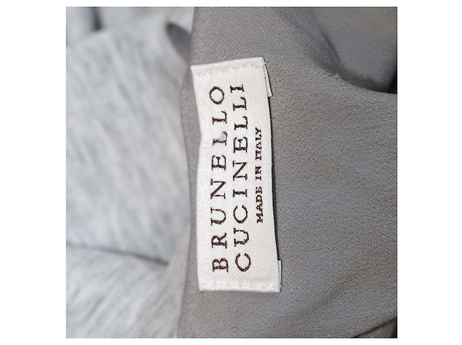 Ärmelloses langes Kleid aus grauer Baumwolle mit Schleife Brunello Cucinelli - Ansicht 5