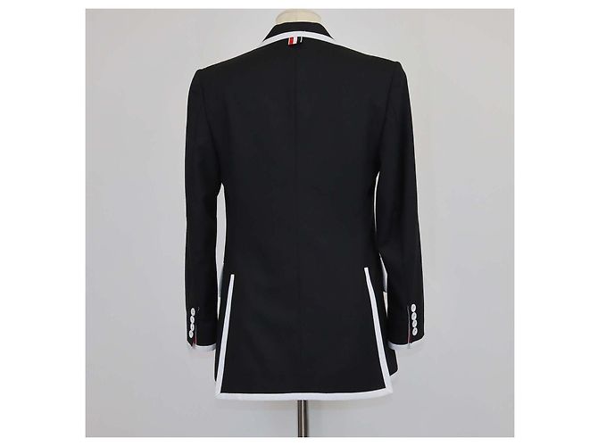 Thom Browne Black Wool Super 120s Plain Weave Blazer - view 3