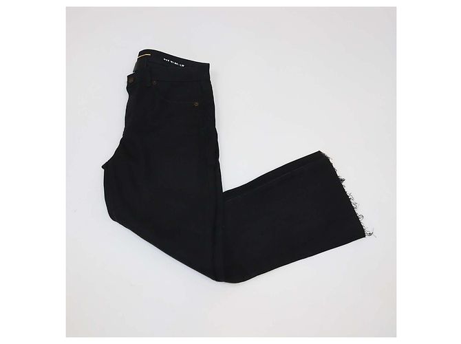 Vaqueros Bootcut de mezcla de algodón negro con bajo deshilachado Saint Laurent - vista 3