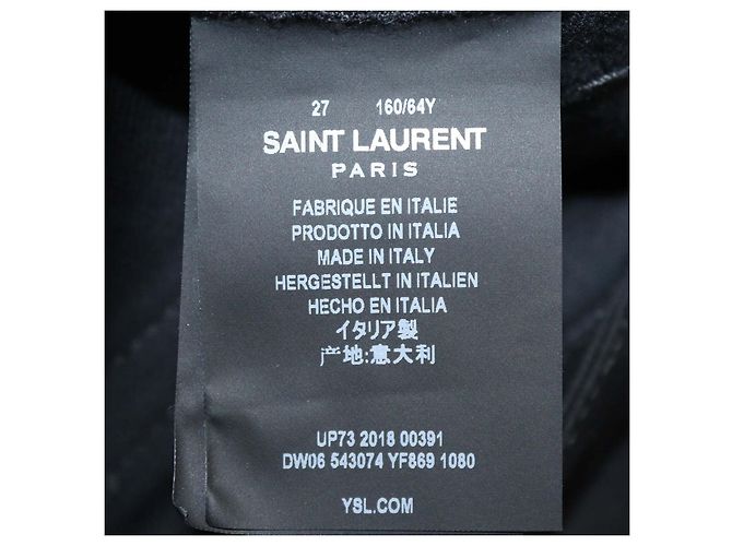 Vaqueros Bootcut de mezcla de algodón negro con bajo deshilachado Saint Laurent - vista 6
