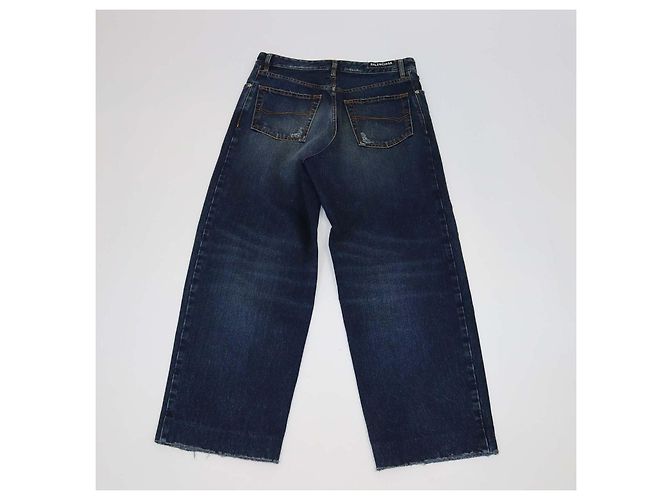 Vaqueros Wide Leg de Denim Azul Distressed Balenciaga - vista 2