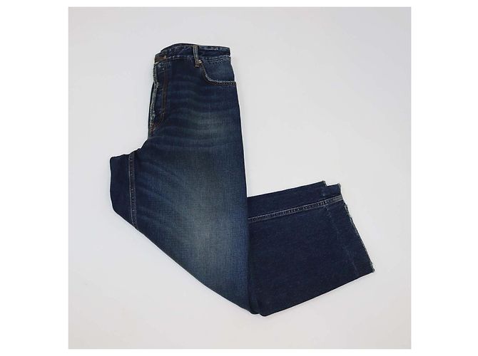 Vaqueros Wide Leg de Denim Azul Distressed Balenciaga - vista 3