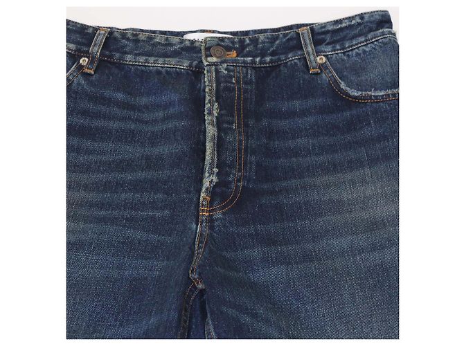 Vaqueros Wide Leg de Denim Azul Distressed Balenciaga - vista 4