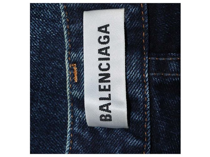 Vaqueros Wide Leg de Denim Azul Distressed Balenciaga - vista 5