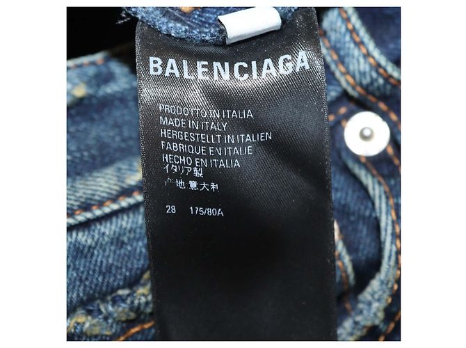 Vaqueros Wide Leg de Denim Azul Distressed Balenciaga - vista 6
