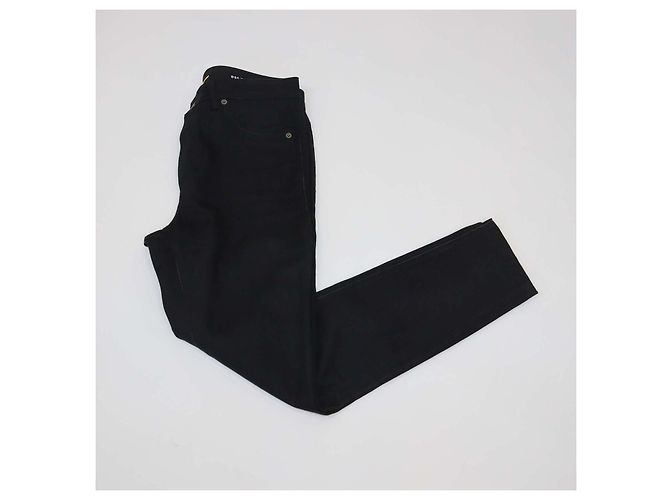 Vaqueros rectos de algodón negro Saint Laurent - vista 3