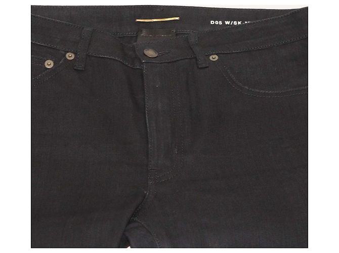 Vaqueros rectos de algodón negro Saint Laurent - vista 4