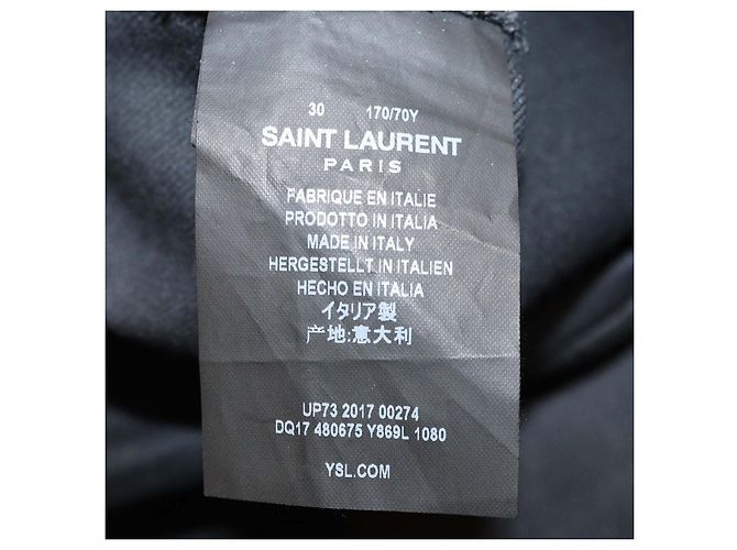 Vaqueros rectos de algodón negro Saint Laurent - vista 6