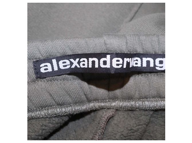 Alexander Wang Pantalones híbridos sweatpants jeans Gris/Verde de algodón - vista 5