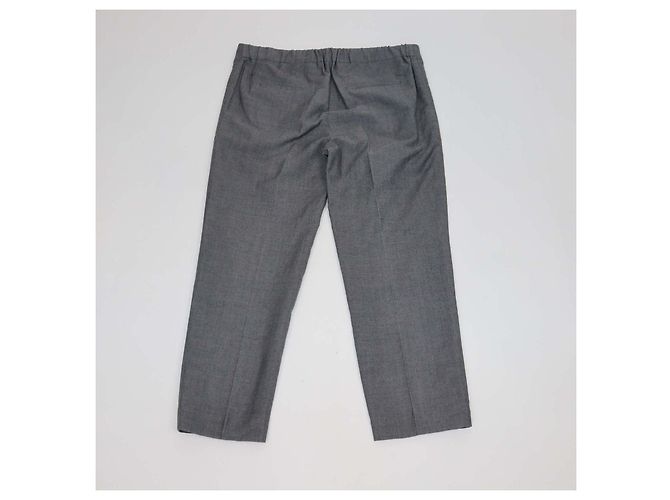Pantalones rectos Brunello Cucinelli en mezcla de lino gris con cordón - vista 2