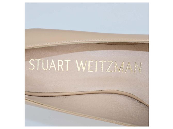 Décolleté a punta in pelle beige Stuart Weitzman - vista 6