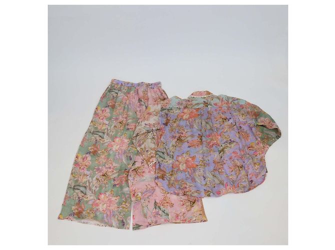 Completo Camicia e Pantaloni in Ramie con Stampa Floreale Cira Multicolor Zimmermann Multicolore - vista 3