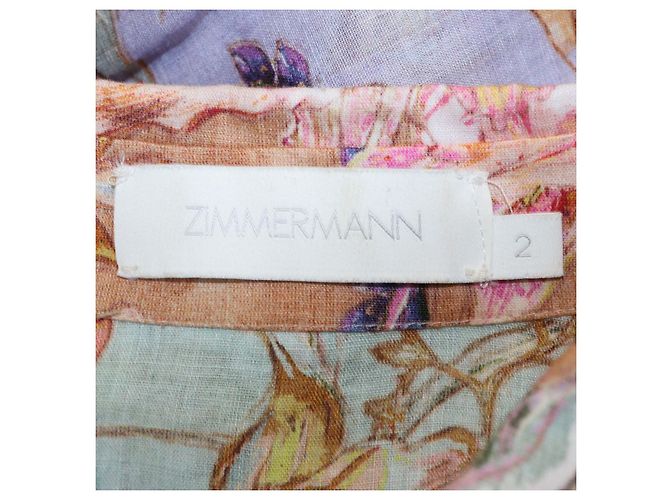 Completo Camicia e Pantaloni in Ramie con Stampa Floreale Cira Multicolor Zimmermann Multicolore - vista 5