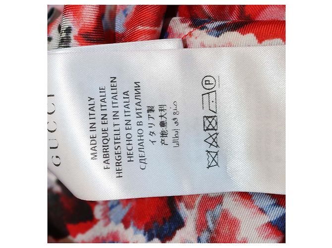 Conjunto de Top y Cárdigan Gucci de seda roja con estampado floral de amapolas - vista 7