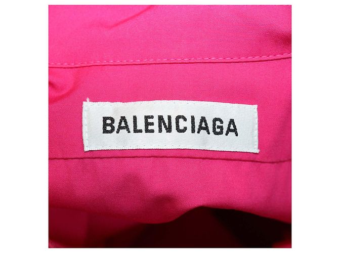 Camisa Swing Balenciaga de algodón fucsia con logo Rosa - vista 5