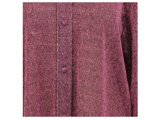 Autre Marque Oseree Lumiere Bluse aus rosa metallisiertem Polyamid Pink - Ansicht 4